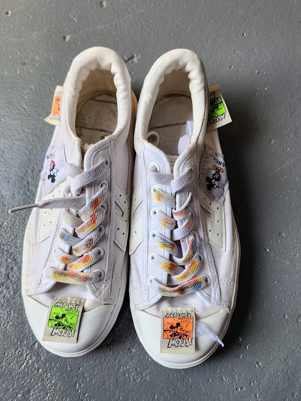 Warrior Mickey Mouse Canvas Sneakers Unisex Size US 7-7.5 (38) White Graphic